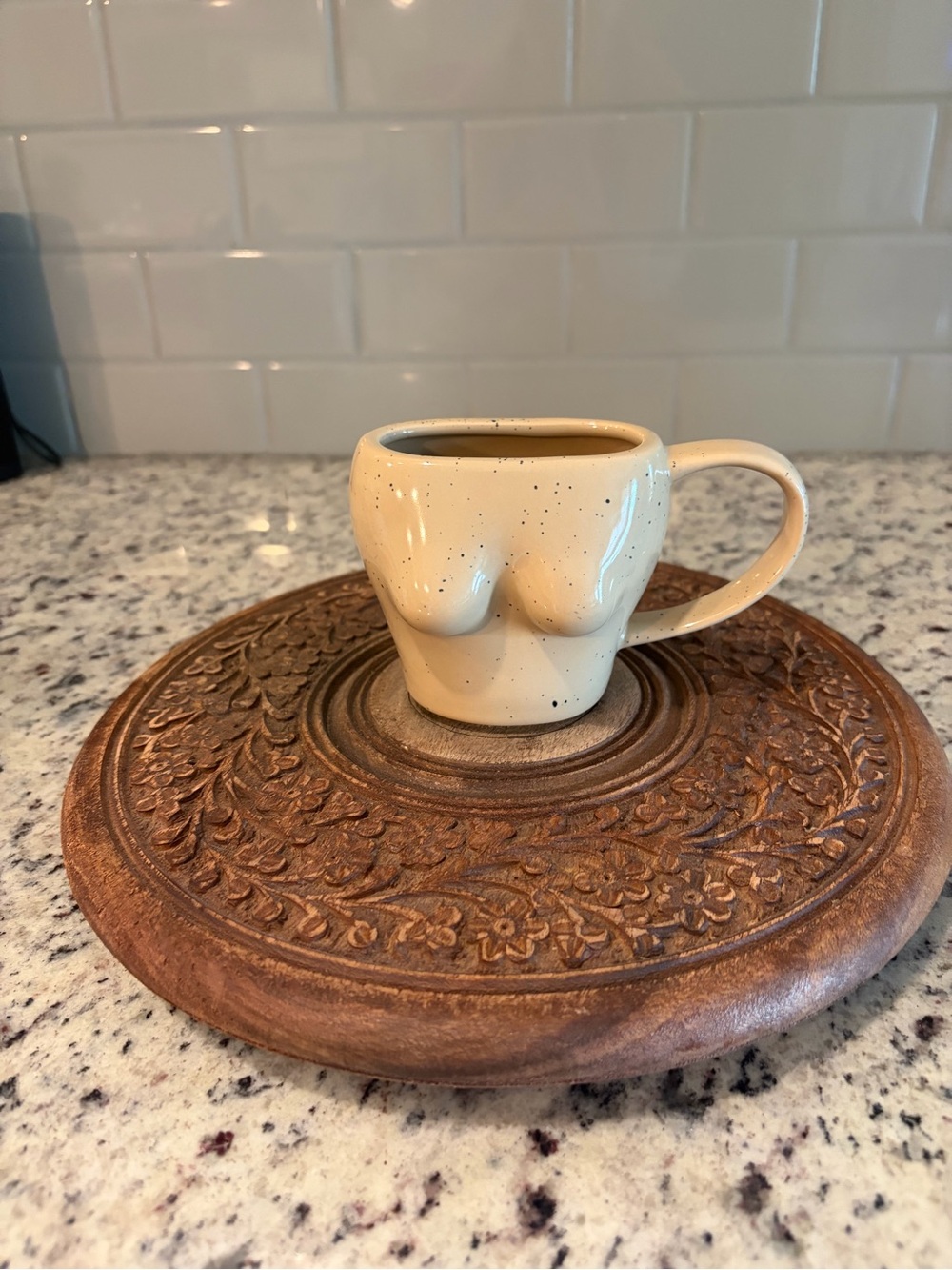 Ceramic boob mug